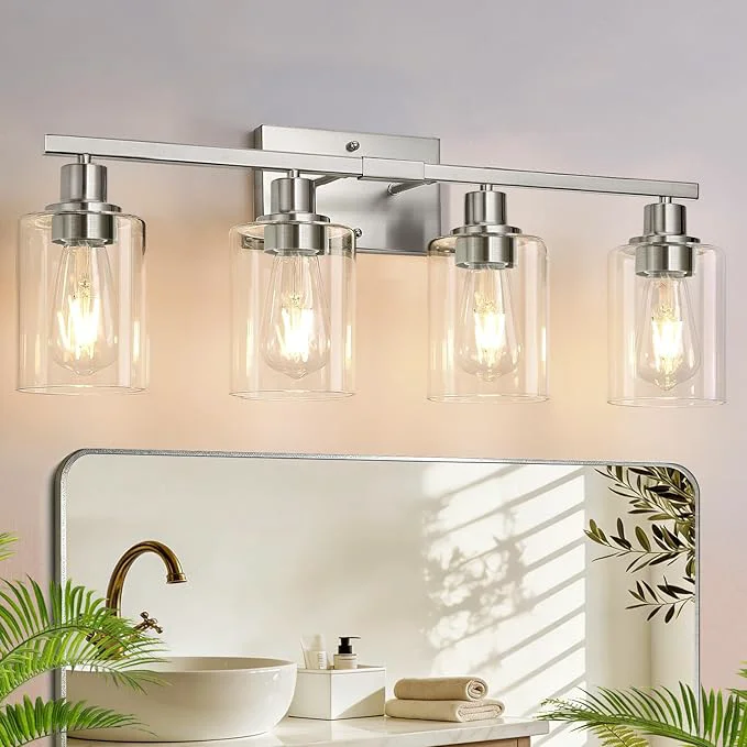Minimalist MOKATNG 4-Light Bathroom Light Fixtures Vanity Light Natural