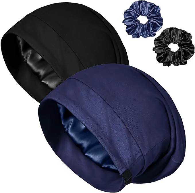 Crafted Satin Bonnet for Sleeping Night Cap Adjustable Satin Lined Silk Bonnets Sleep Practical