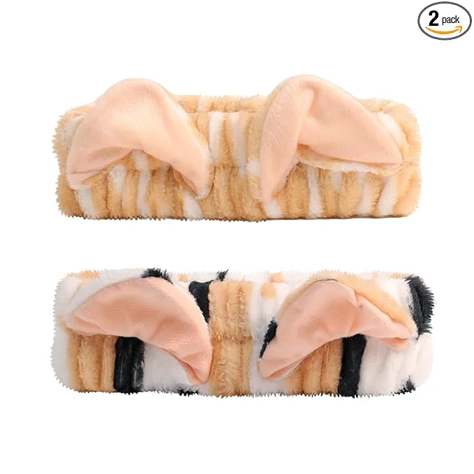 Excellent SIGHT Spa Headband for Washing Face 2 Pack Cute Hair Band for Shower Long-Lasting