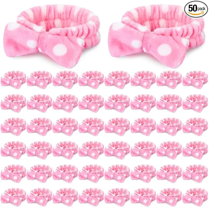 Prestigious 50 Pcs Pink Spa Headband Bulk Spa Sleepover Party Supplies Effective