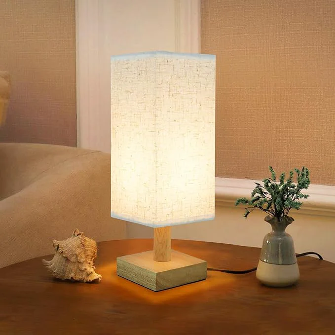 Relaxed Small Bedside Table Lamp for Bedroom Minimalist Nightstand Lamp Secure