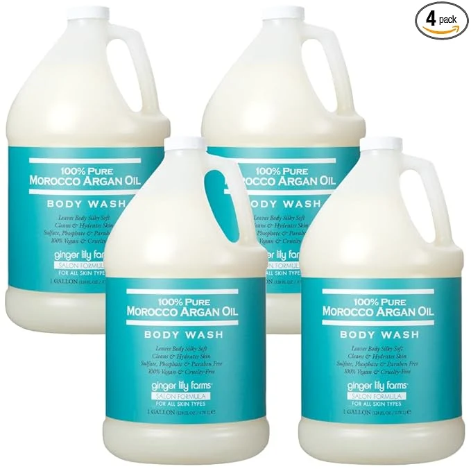 Environmentally Friendly Ginger Lily Farms Salon Formula Pure Morocco Argan Oil Body Wash Certified