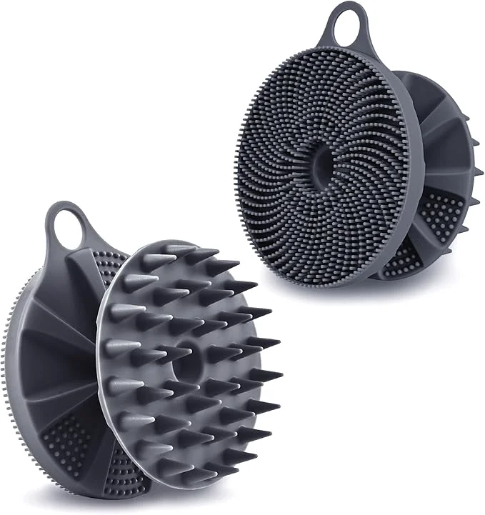 Unique INNERNEED 2-in-1 Silicone Body Scrubber and Scalp Massager Shampoo Brush Safe