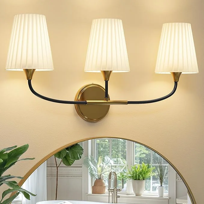 Smooth Bathroom Light Fixtures Over Mirror 3 Light Vanity Light Natural