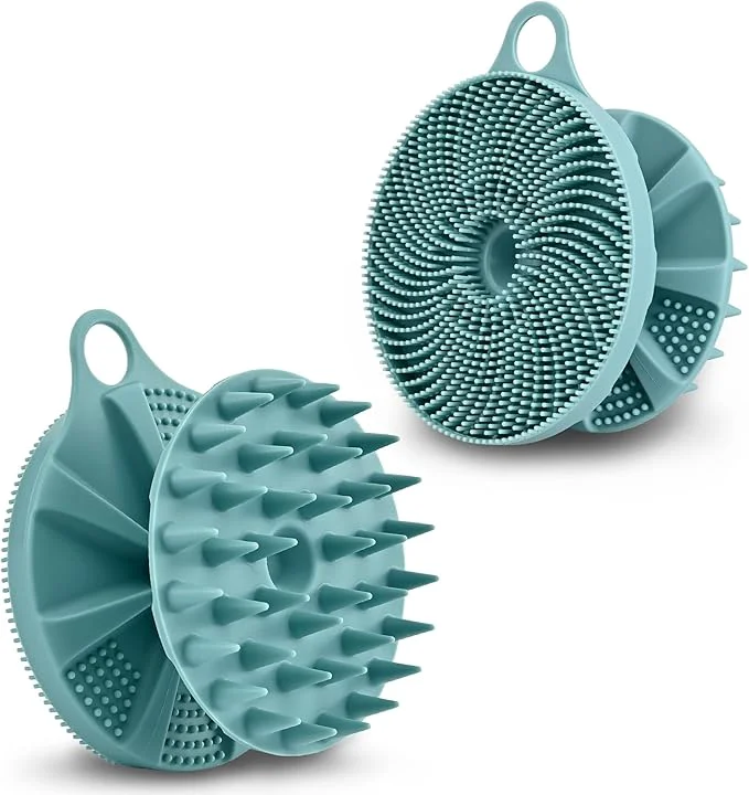 Certified INNERNEED 2-in-1 Silicone Body Scrubber and Scalp Massager Shampoo Brush Genuine
