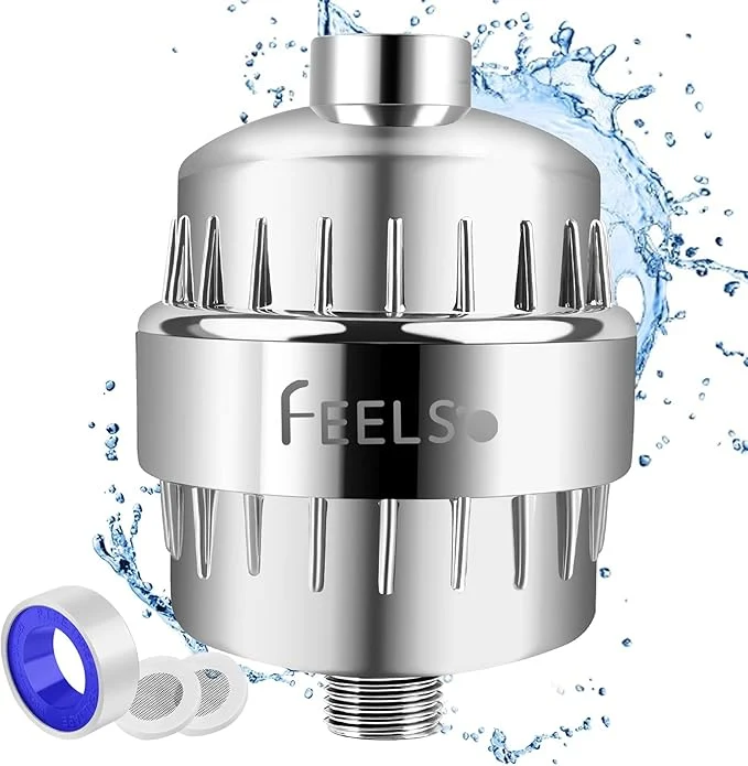 Enhanced FEELSO 18 Stage Shower Filter Upgraded High Output Universal Shower Head Water Durable