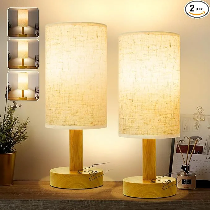 Efficient Small Cordless Touch Bedside Table Lamps Set of 2 Minimalist Dimmable Luxury