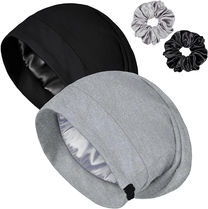 Elegant Satin Bonnet for Sleeping Night Cap Adjustable Satin Lined Silk Bonnets Sleep Effective