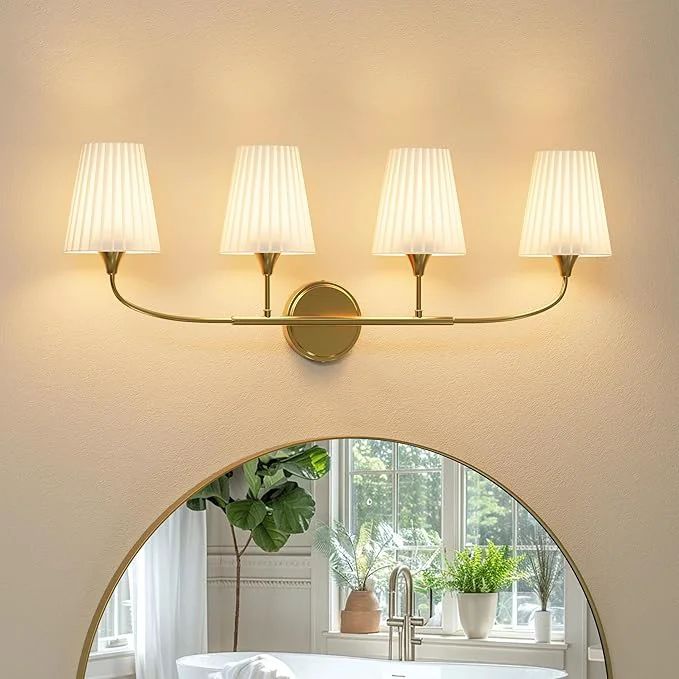 Premium Material 4-Light Bathroom Light Fixtures Modern Light Fixtures Casual
