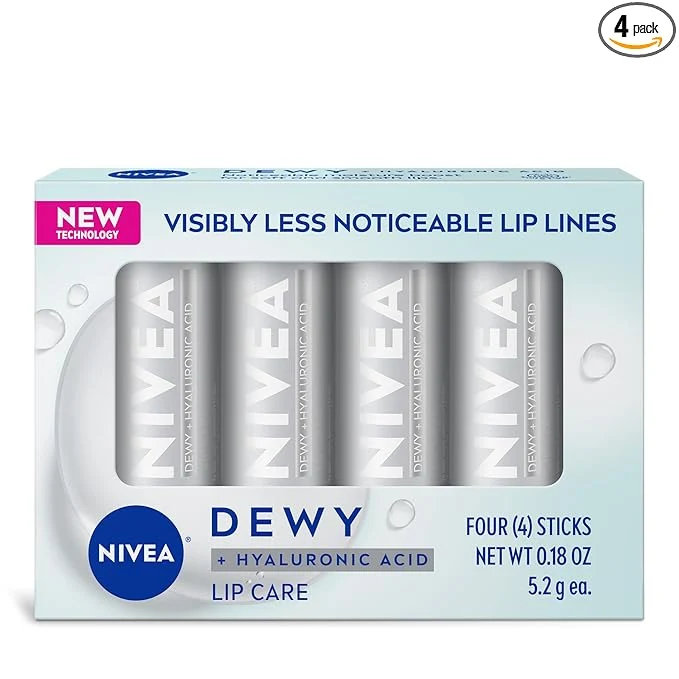 Genuine NIVEA Dewy Lip Balm with Hyaluronic Acid Lightweight and Ultra-Hydrating High-End