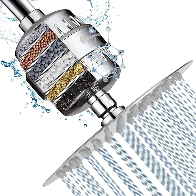 Original NearMoon Shower Head and 15 Stage Shower Filter Combo High Pressure Filtered Verified