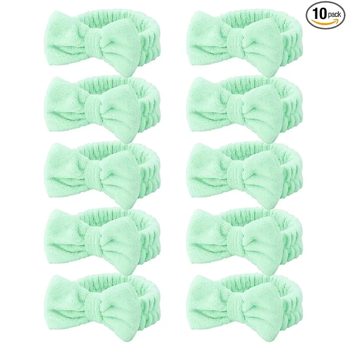 Safe Casoty 10 Pcs Green Face Wash Headbands Spa Gifts Elegant
