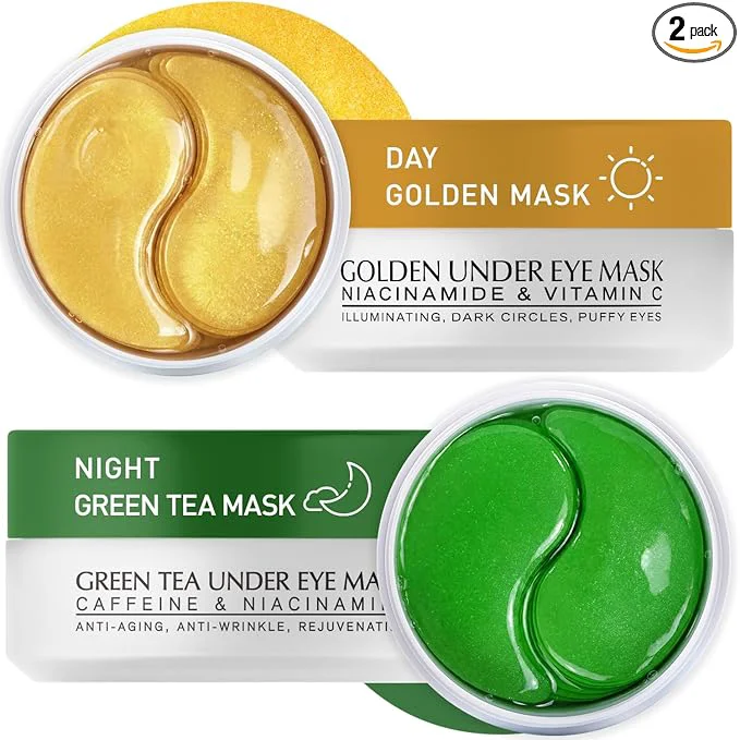 Practical Under Eye Patches Kit 120 Pcs 24K Gold Green Tea Gel Eye Mask First-Class
