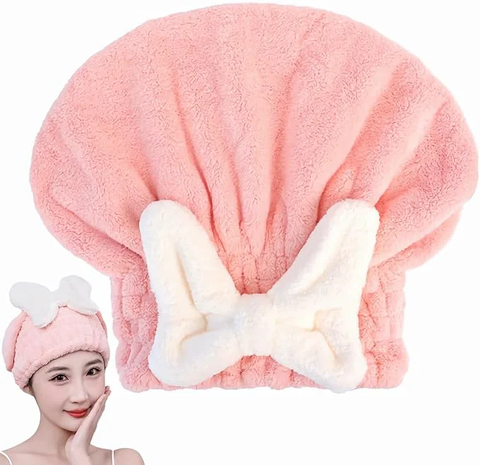 High-End Microfiber Hair Drying Cap Ultra Absorbent Hair Towel Wrap Turban Exclusive
