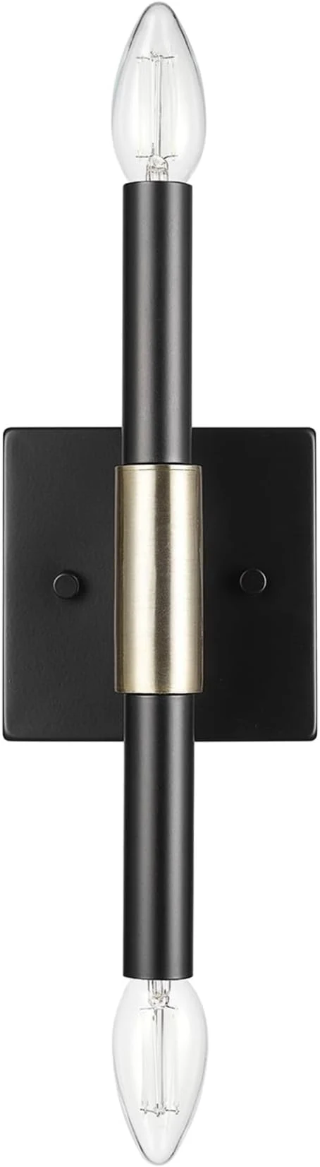 Classic Globe Electric 65000044 2-Light Wall Sconce Matte Black Antique Brass Accent Consistent