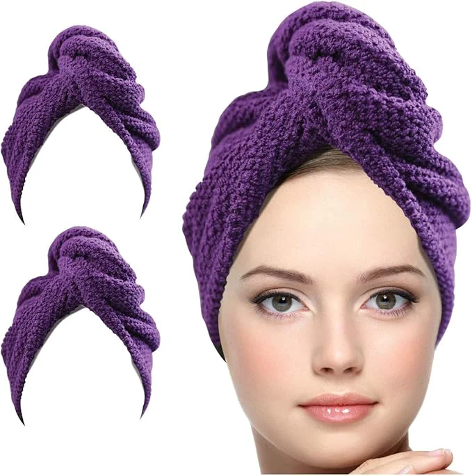 Lightweight KEEPOZ Hair Towel Wrap Quick Dry Cotton Super Absorbent Turban Head Wrap Responsible