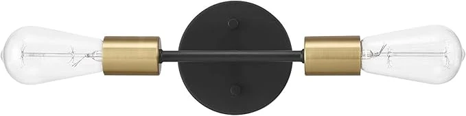 Luxury Globe Electric 52085 10 2-Light Reversible Vanity Wall Light Matte Black Secure