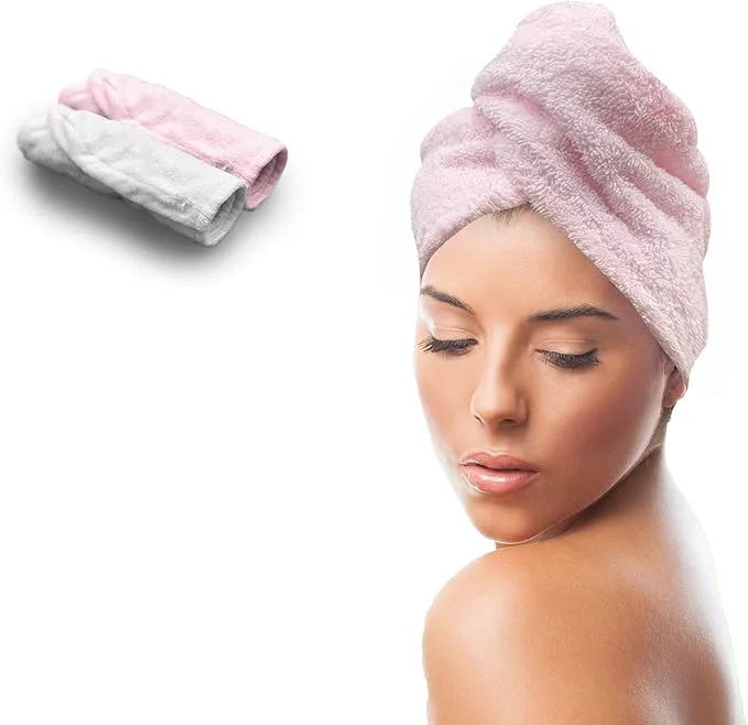 Optimized KEEPOZ Hair Towel Wrap Quick Dry Cotton Super Absorbent Turban Head Wrap Functional