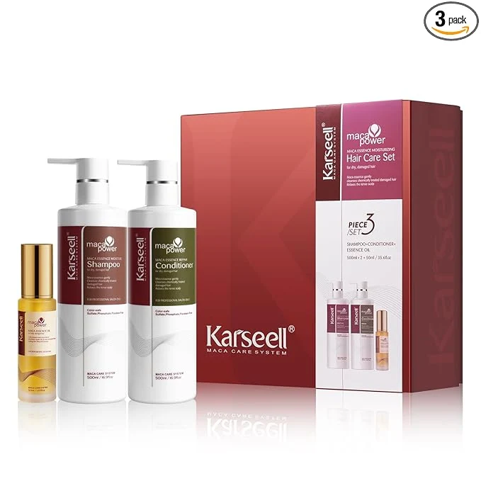 Reusable Karseell Collagen Hair Treatment Hair Care Set Hair Oil Shampoo and Conditioner Healthy