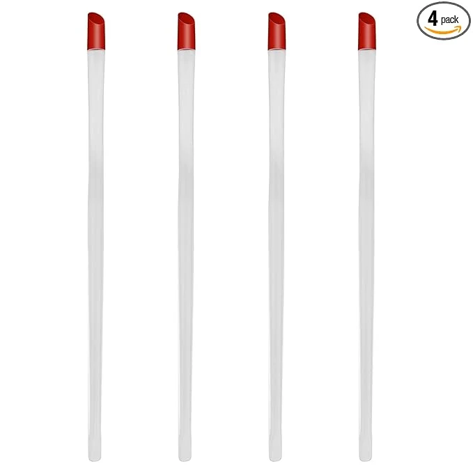 Comfortable 17cm Rubber Cuticle Pusher Cleaner 4 Pieces Red Hard Rubber End Tipped Nail Genuine