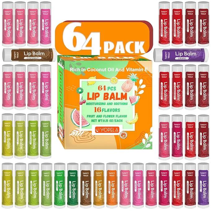 Genuine 64 Pack Natural Lip Balm Bulk Enhanced