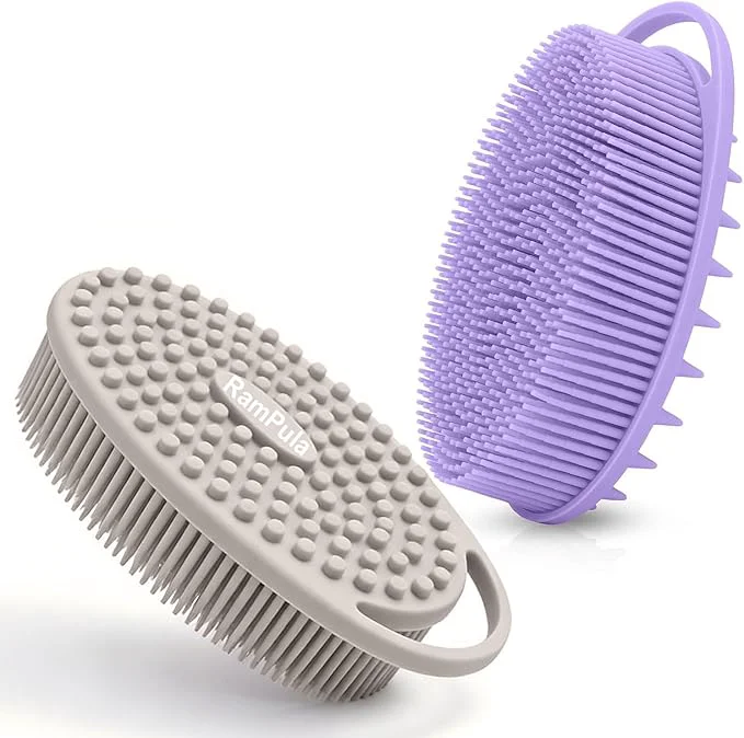 Stylish RamPula Silicone Body Scrubber Silicone Loofah Quick-Dry Exfoliating Body Refined