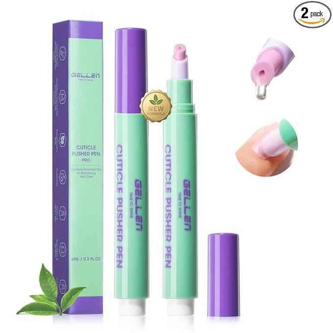 Consistent GELLEN 2Pcs Cuticle Pusher Oil Pen – 6ml Large Capacity Nail Oil Pen Stylish
