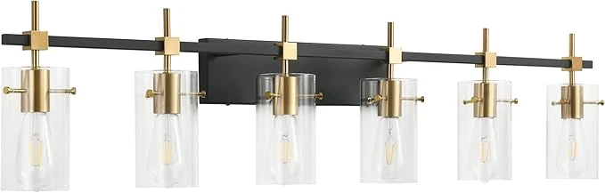 Premium SOLFART 49.2 inch Vanity Light fixtures Vintage 6 Lights Wall Light Fixtures Reliable