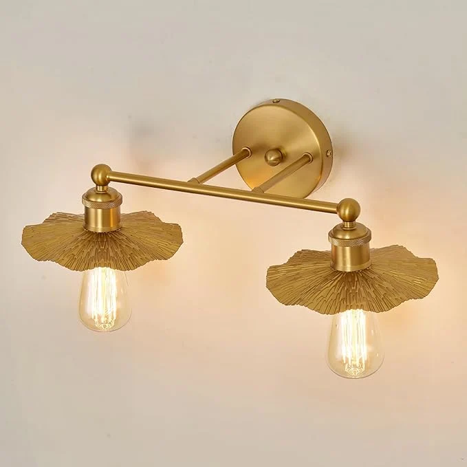 Fashionable ZGLAOJT 2 Light Vintage Vanity Light Gold Bathroom Light Fixtures Over Mirror. Recyclable