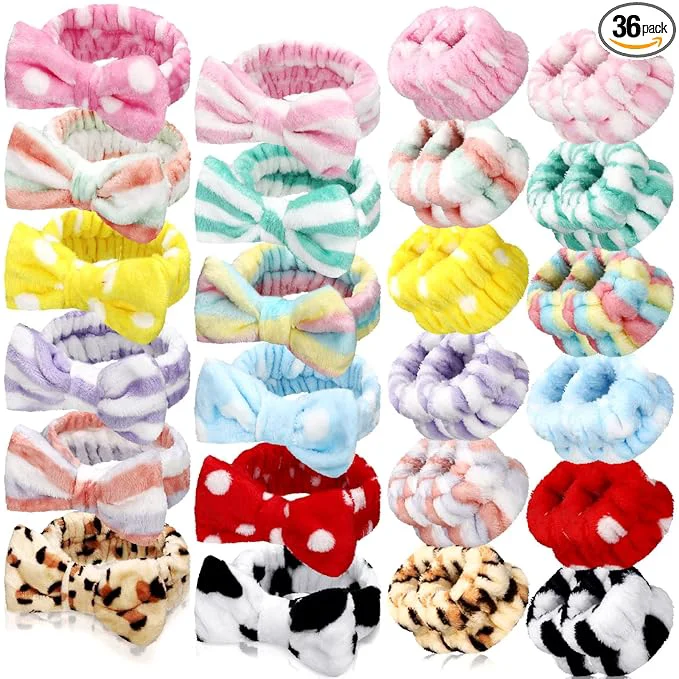 Enhanced Janmini 36 Pcs Spa Headband and Wristbands Set Selected