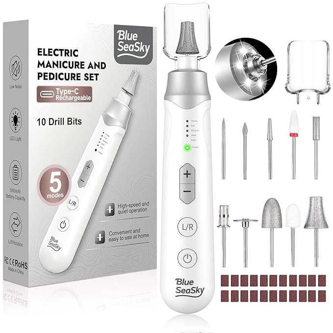 Comfortable Professional Electric Nail Drill 2000mAH Portable Cordless Electric Nail File Fine Crafted