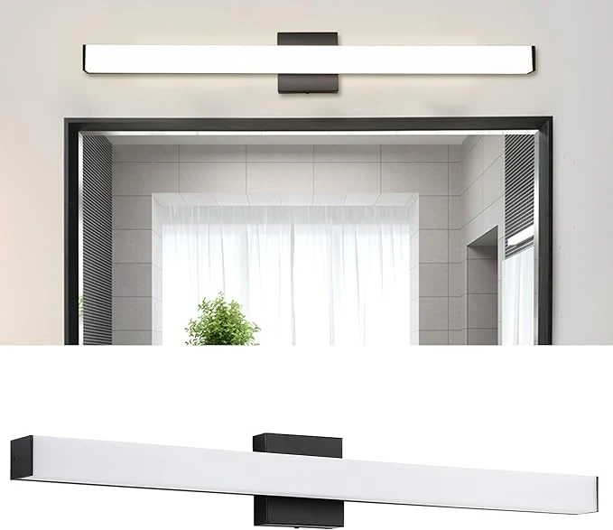 Versatile LED Bathroom Vanity Light Fixtures 31.5in Matte Black Dimmable 24W 4000K Easy-to-Use