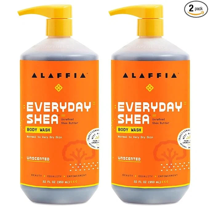 Dependable Alaffia Body Wash EveryDay Shea Unscented 2-Pack – Gentle Skin Cleanser Fine