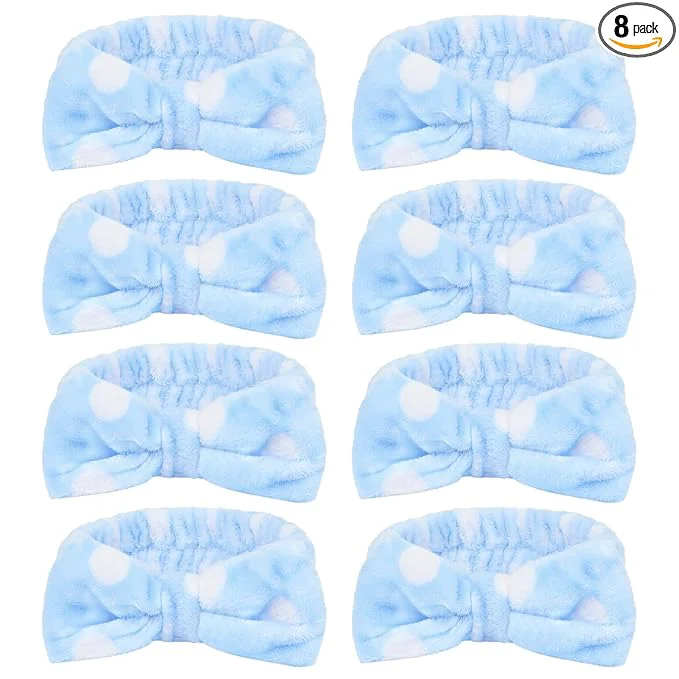 Premium Material CIEHER 8 Pcs Spa Headbands for Women Girls Sleep Party Face Wash Minimalist