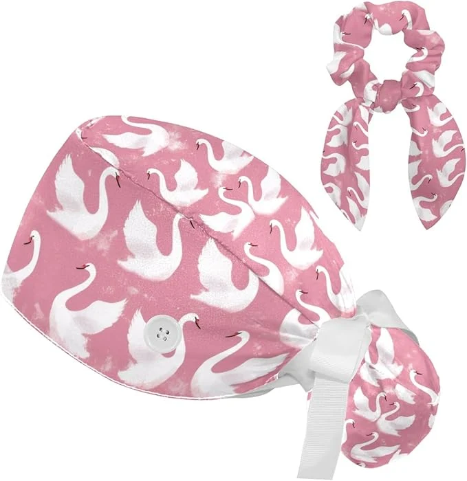 Artisan Scrub Cap with Hair Scrunchy Ponytail Holder Surgical Cap Powerful
