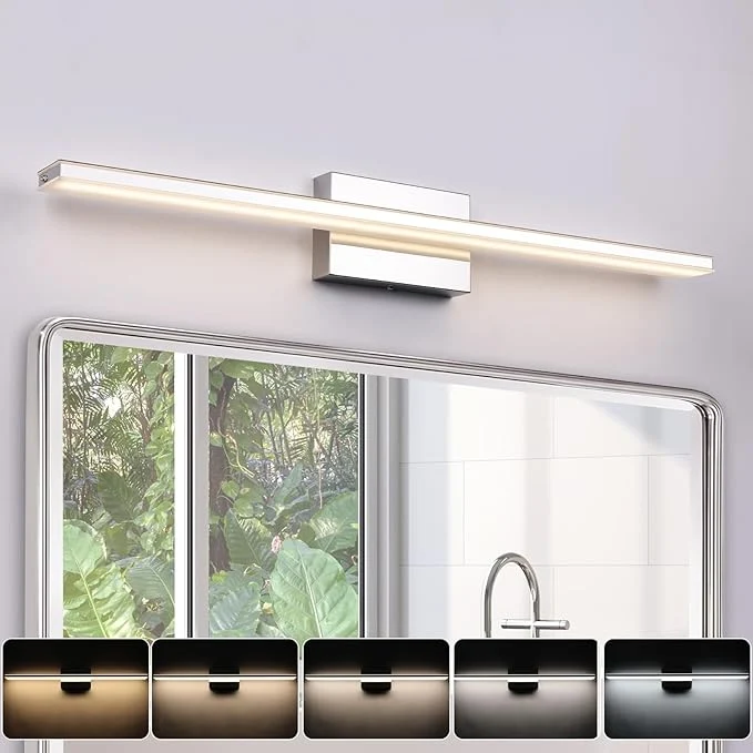 Verified LED Modern Bathroom Vanity Light Fixtures 24W Dimmable 5CCT LED Vanity Light User-Friendly