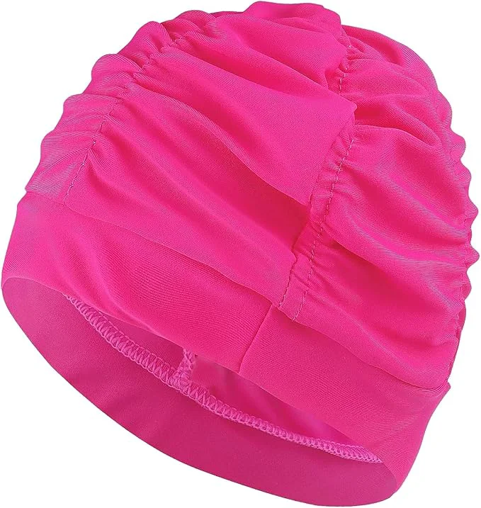 Next-Generation Swim Caps for Women Swimming Comfort Pleated Swimming Cap for Long Hair Effective