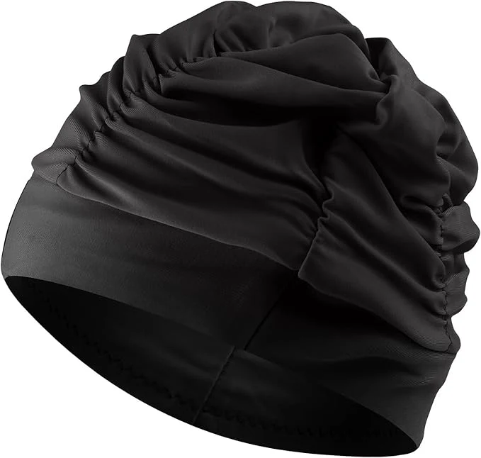 Durable Swim Caps for Women Swimming Comfort Pleated Swimming Cap for Long Hair Top-Quality