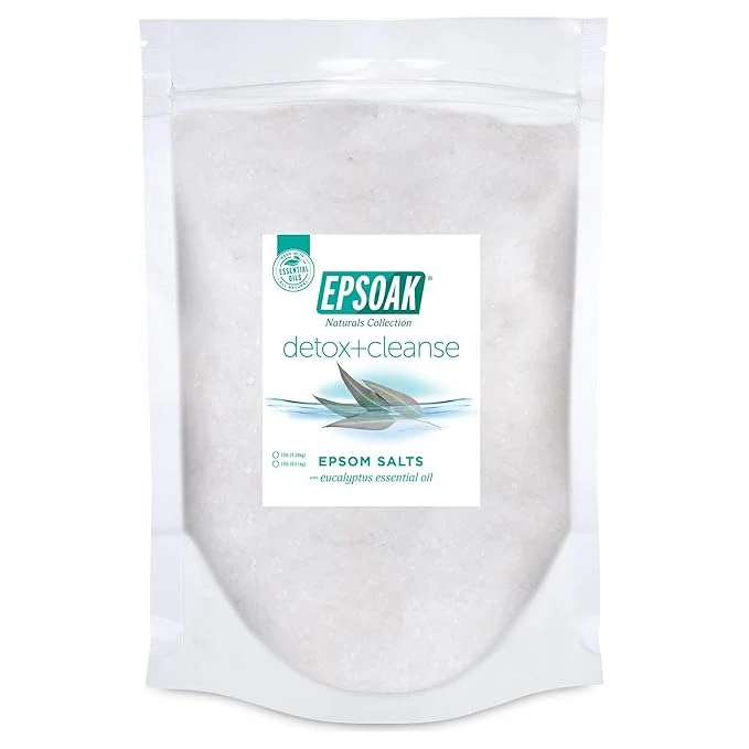Stylish Epsoak Epsom Salt 19 lb. Magnesium Sulfate USP. Resealable Epsom Salt Bag Detox Trusted
