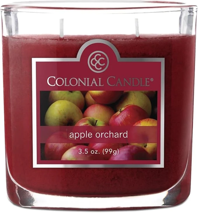 Stylish Colonial Candle Apple Orchard Scented Jar Candle 2 Wick 3.5 oz Mottled Wax Fashionable