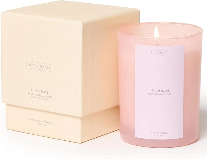 Classic Rose Sandalwood Scented Candle 11oz 60 Hour Burn Natural Soy Wax Solid