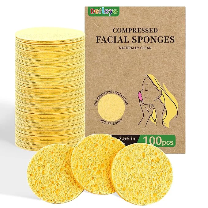 Healthy 100-Count Compressed Facial Sponges Natural Cosmetic Spa Sponges Carefully Designed