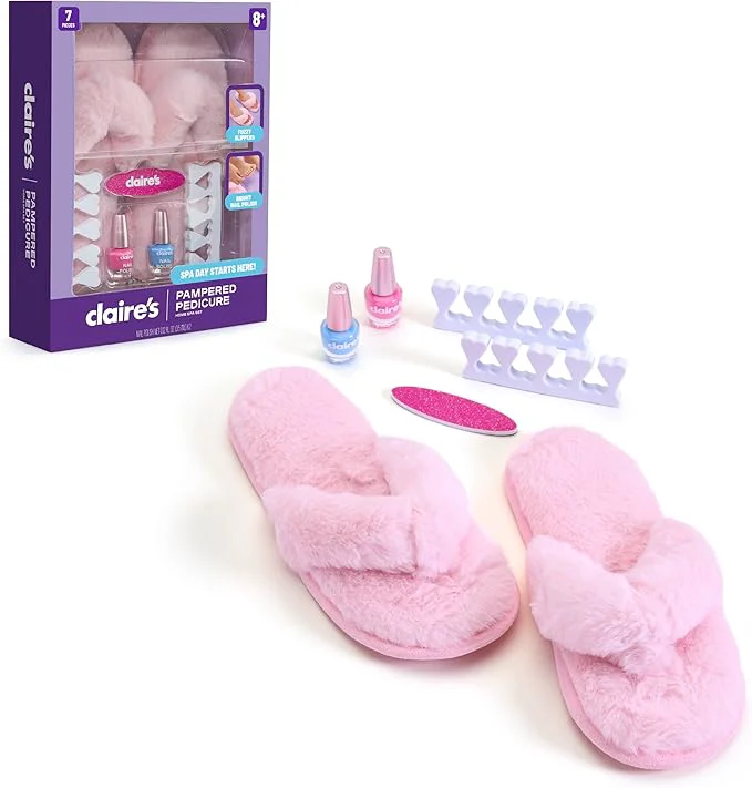 Traditional Claire’s Kids Pedicure Kit 7-Piece Home Spa Set Lightweight