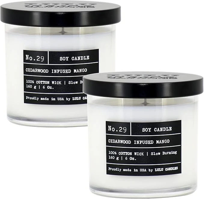 Crafted Lulu Candles Cedarwood Infused Mango Luxury Scented Soy Jar Candle Hand Outstanding