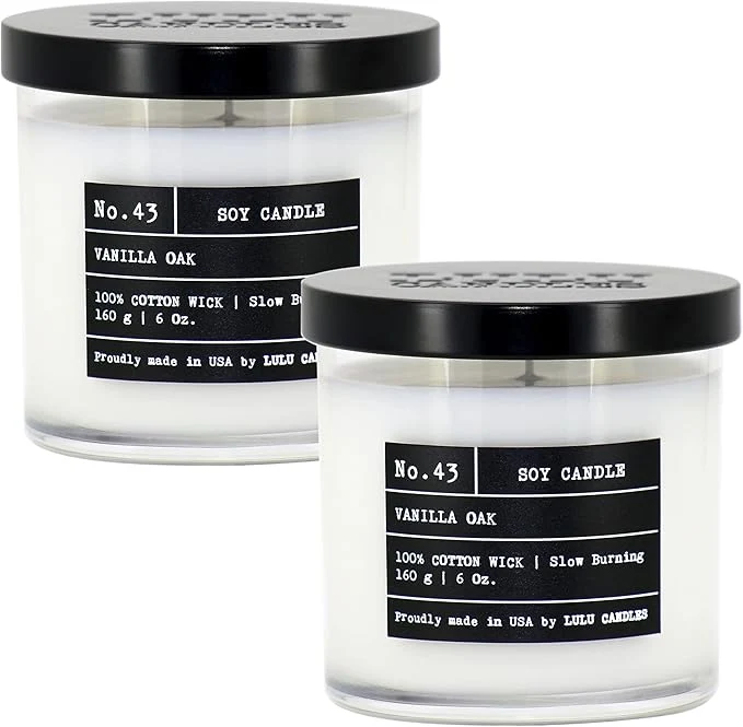 Comfortable Lulu Candles Vanilla Oak Luxury Scented Soy Jar Candle Hand Poured in The Premium Material