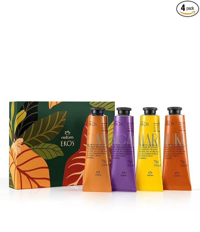 Exceptional Natura – Deluxe Hand Cream Holiday Set – 4 Vegan Brazilian Hand Cream Gift Innovative