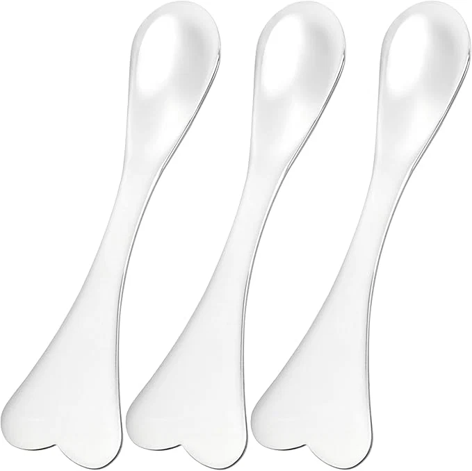 Elite Pndeyo 3pcs Mini Stainless Steel Makeup Spatula Reusable Cosmetic Cream Luxury