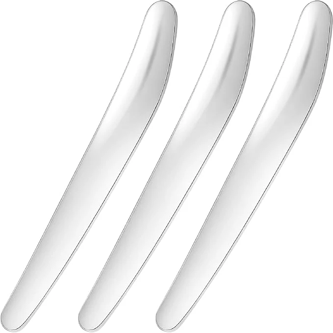Top-Quality Pndeyo 3pcs Mini Stainless Steel Makeup Spatula 2.87×0.49in Reusable Cosmetic Refined