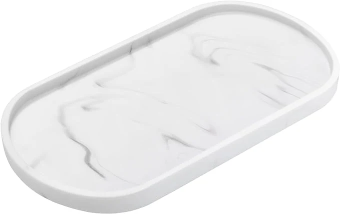Natural Luxspire Bathroom Vanity Tray Handmade Resin Kitchen Tray Oval Toilet Tank Lightweight