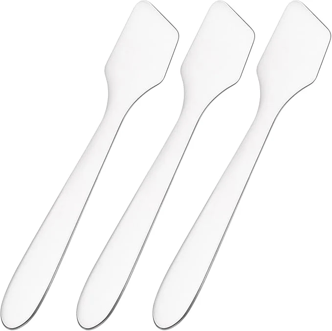 Original Pndeyo 3pcs Mini Stainless Steel Makeup Spatula Reusable Cosmetic Cream